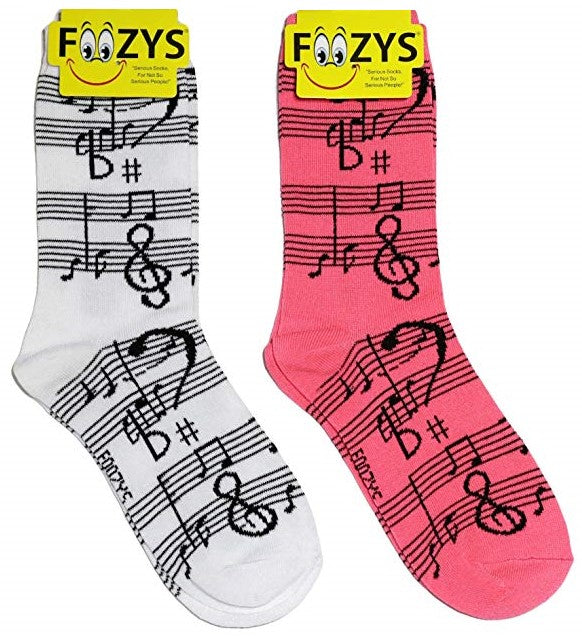 Musical Staff Notes Foozys Womens Crew Socks