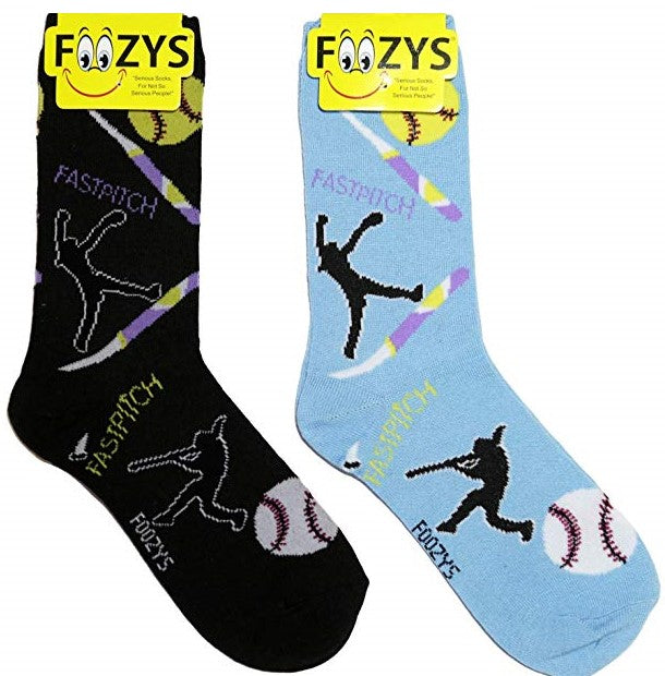 Fastpitch Softball Foozys Womens Crew Socks