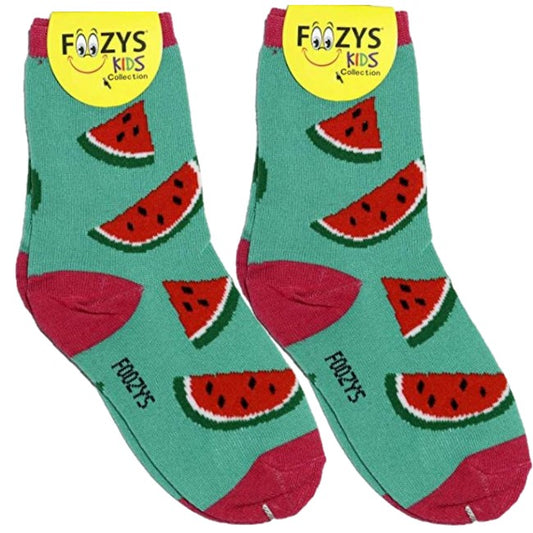 Watermelon Foozys Girls Kids Crew Socks