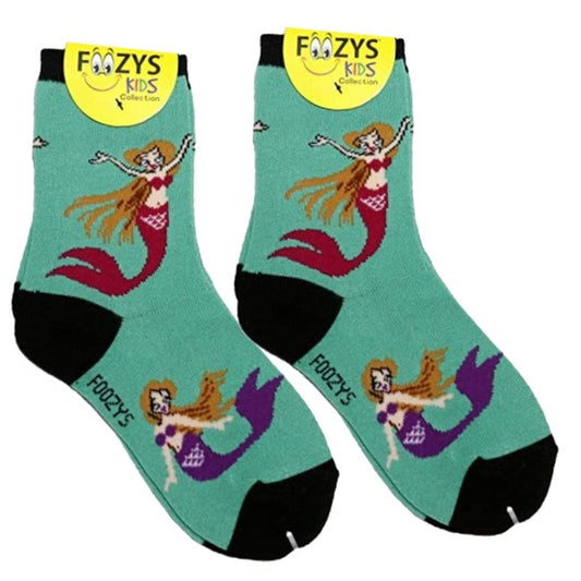 Mermaid Foozys Girls Kids Crew Socks