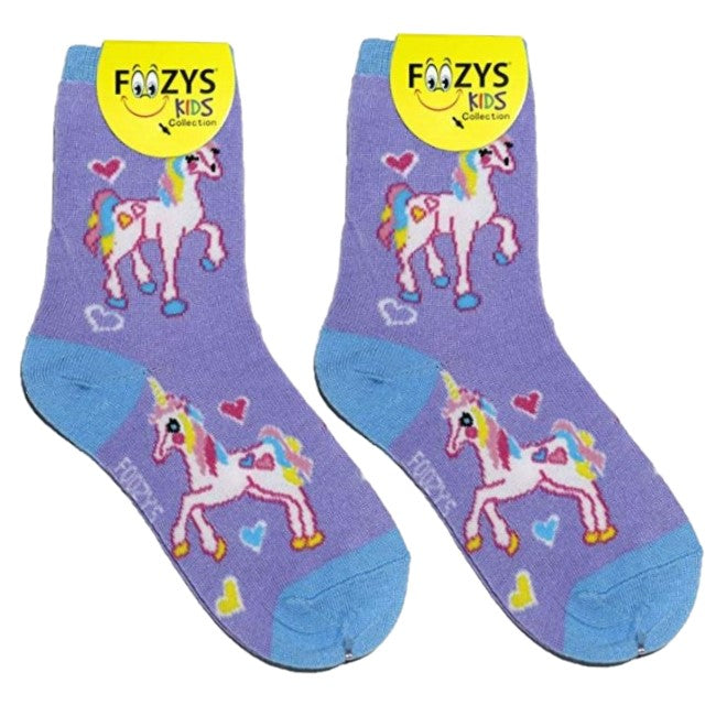 Unicorn Foozys Girls Kids Crew Socks