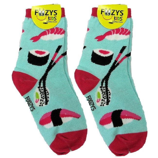 Sushi Foozys Girls Kids Crew Socks