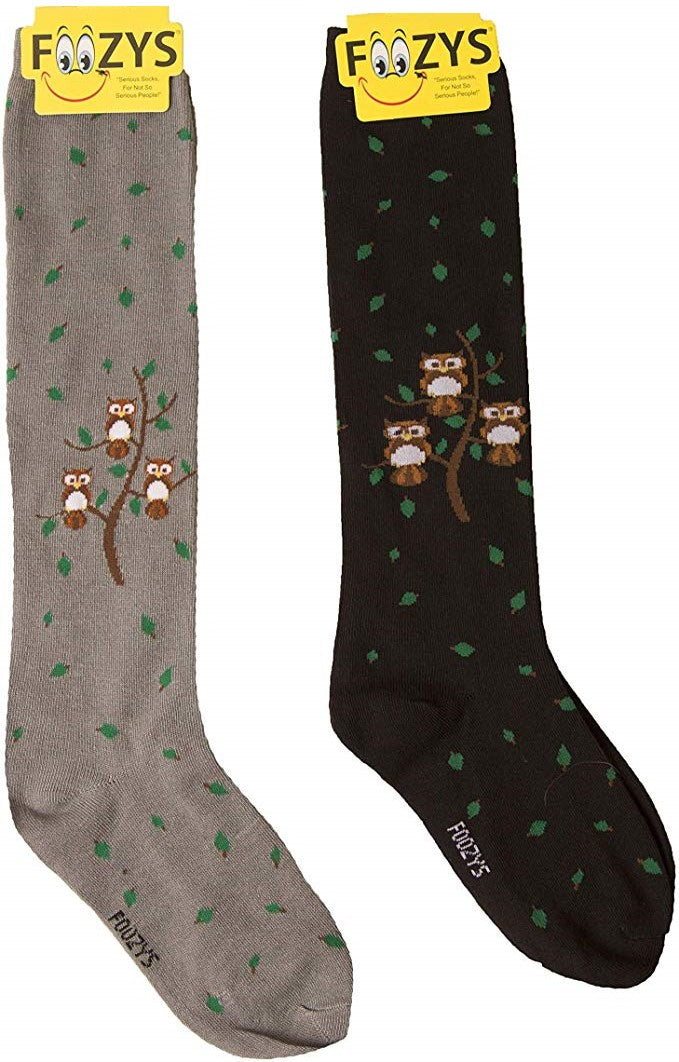 Owl Family Tree Foozys Knee High Socks