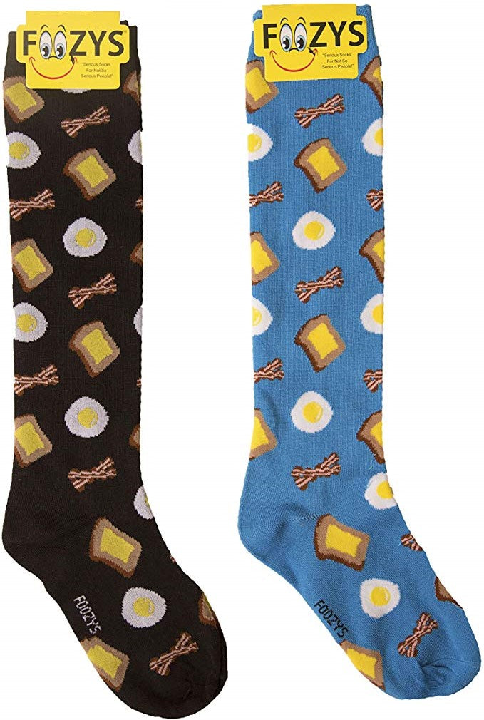Breakfast Bacon & Eggs Foozys Knee High Socks