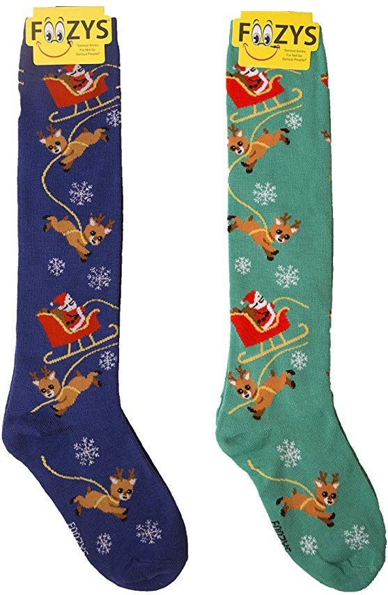 Santa & Reindeer Foozys Knee High Socks