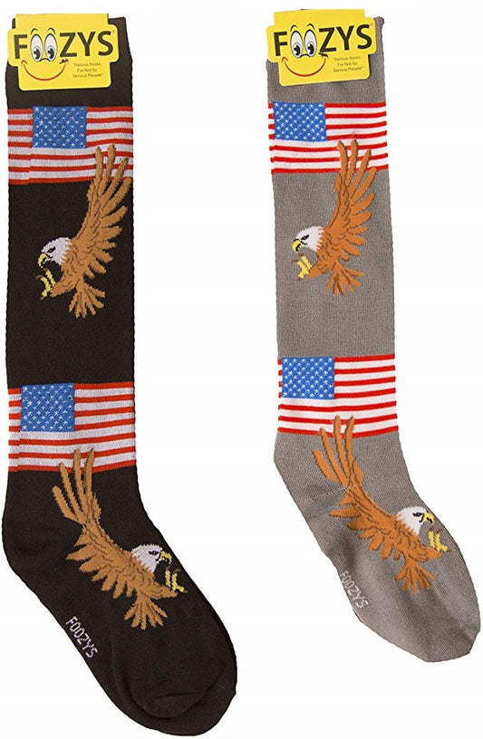 American Flag & Eagle Foozys Knee High Socks