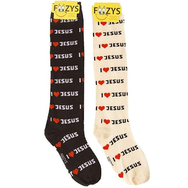 I Love Jesus Foozys Knee High Socks