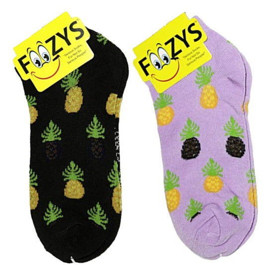 Pineapples Foozys Ankle No Show Socks