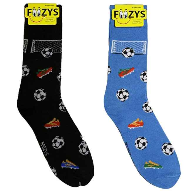 Soccer Ball Cleats & Goal Foozys Men's Crew Socks