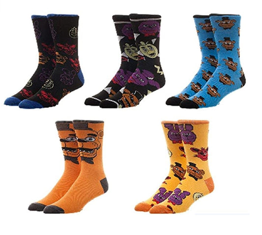BioWorld Five Nights at Freddy's 5 Pair Pack Casual Crew Socks