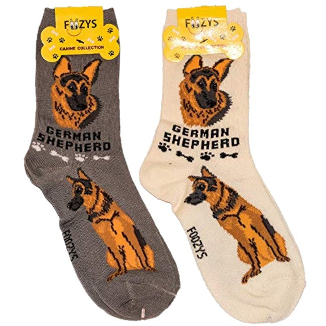 German Shepherd Foozys Canine Dog Crew Socks