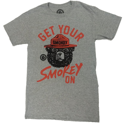 Get Your Smokey on Bear Fire Prevention Mens Grey T-Shirt