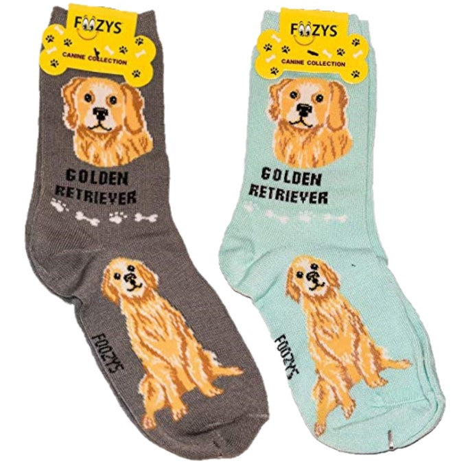 Golden Retriever Foozys Canine Dog Crew Socks