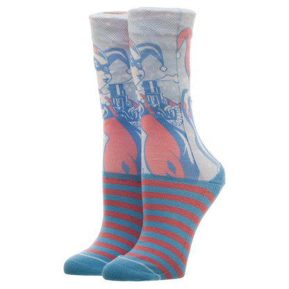Harley Quinn Faded Neon Sublimated Crew Socks