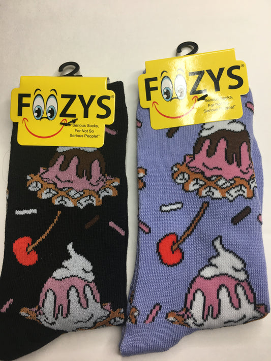 Waffles & Sundaes Foozys Womens Crew Socks