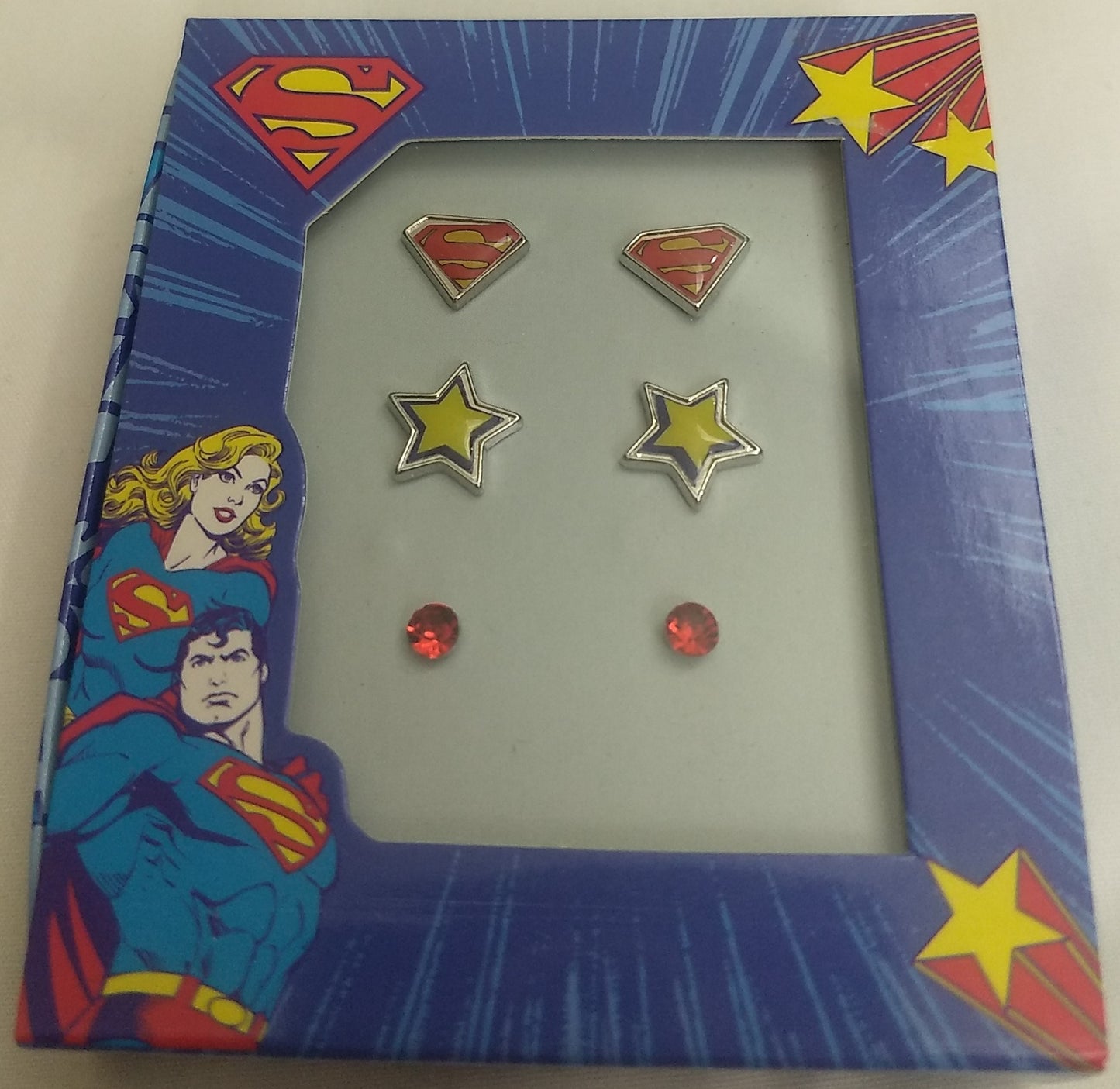 Superman Logo 3 Pack Earrings Set