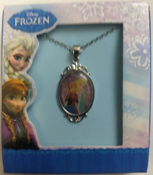 Disney Princess Anna & Elsa Pendant Necklace 16" Chain with 2" Extension