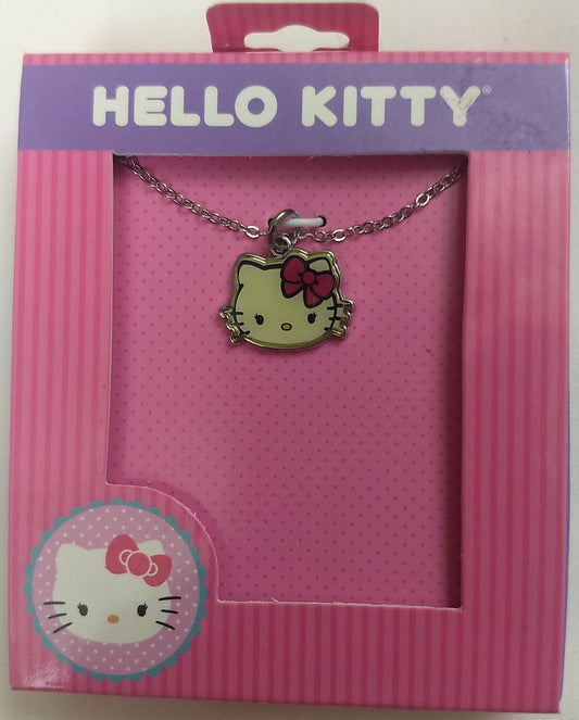 Hello Kitty Face Sanrio Necklace 16" Chain with 2" Extension