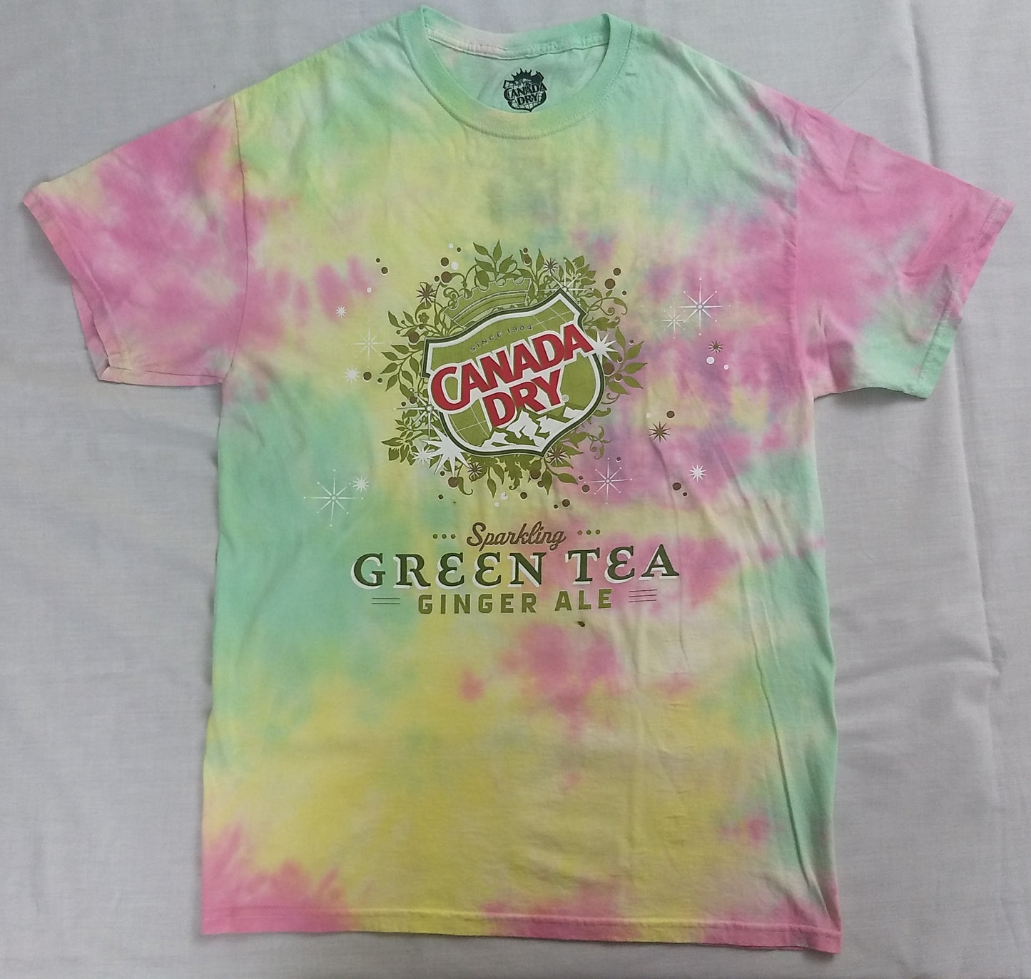 Canada Dry Sparling Green Tea Ginger Ale Tie Dye Mens T-Shirt