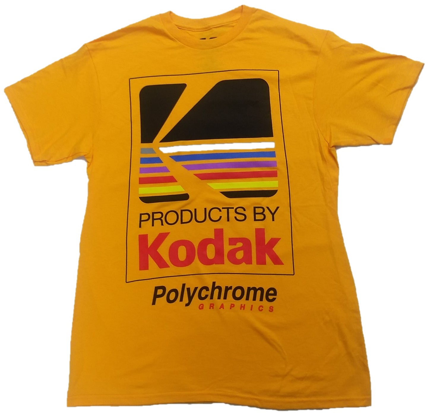 Kodak Camera Polychrome Graphics Vintage Mens T-Shirt (Yellow)