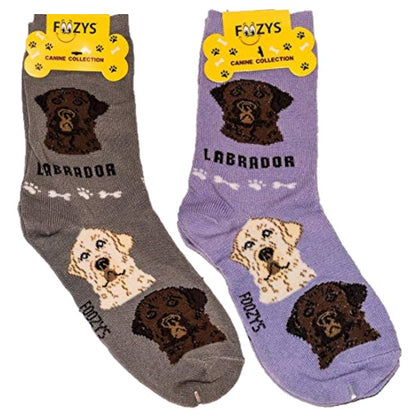 Labrador Foozys Canine Dog Crew Socks