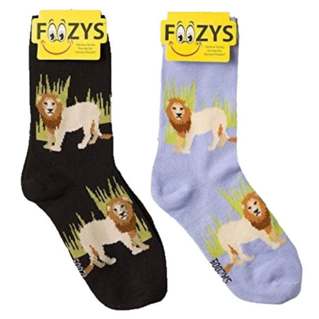 Lion Foozys Womens Crew Socks