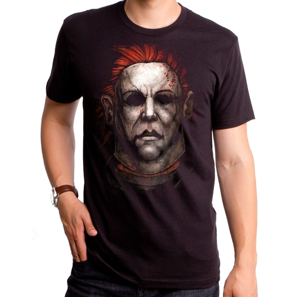 Mens Halloween Michael Myers Painting T-Shirt Graphic Tee