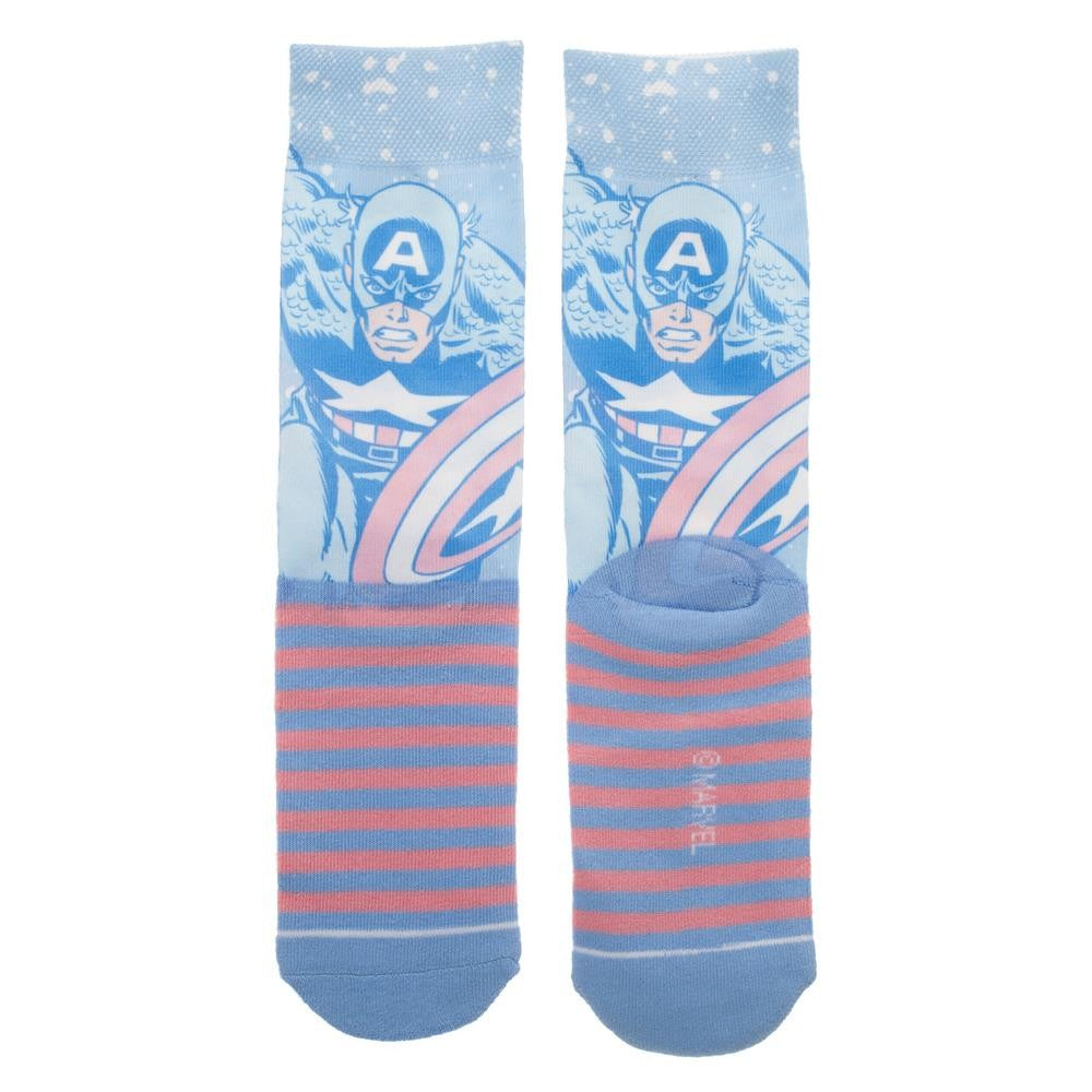 Marvel Captain America Faded Neon Sublimated Crew Socks