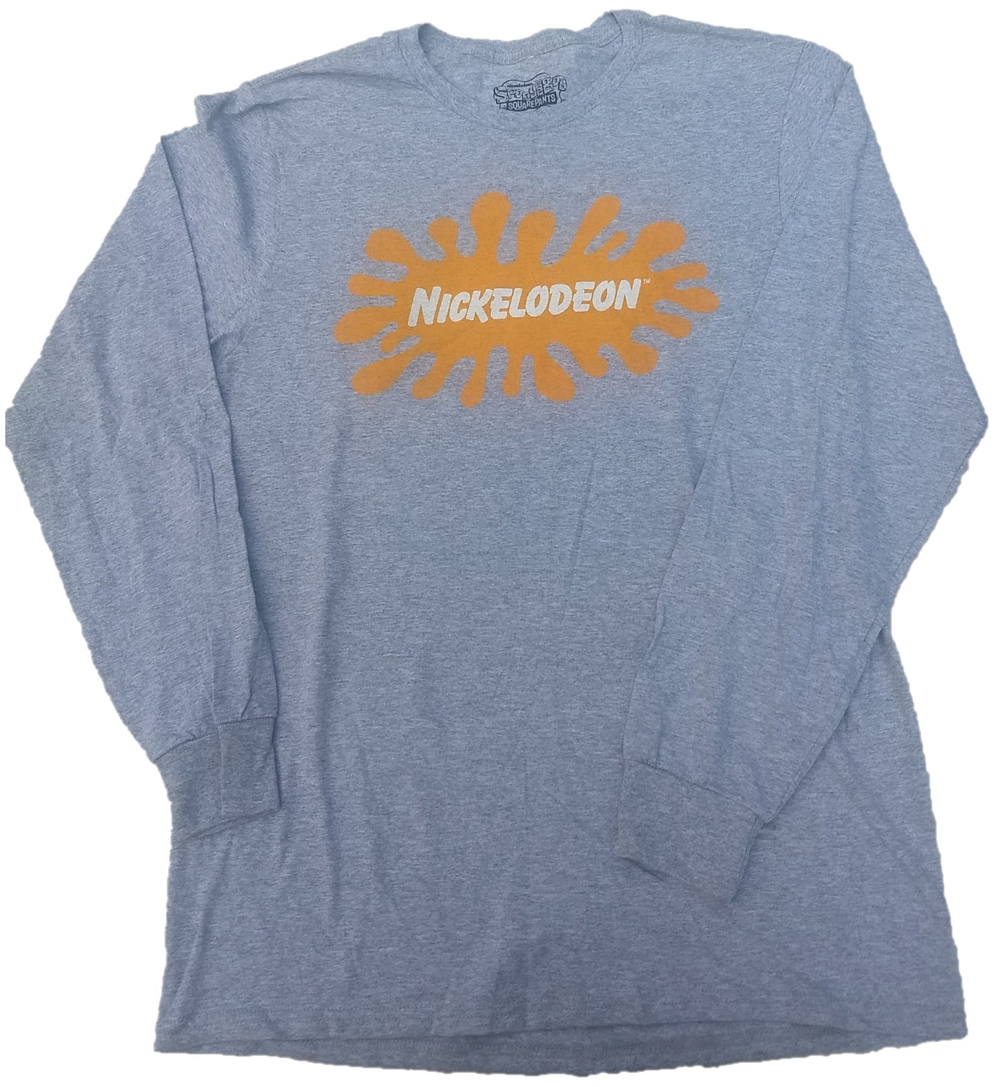 Nickelodeon Orange Splat Gray Long Sleeve T-Shirt