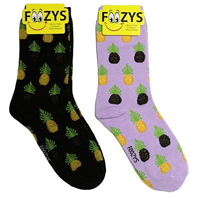 Pineapples Foozys Womens Crew Socks