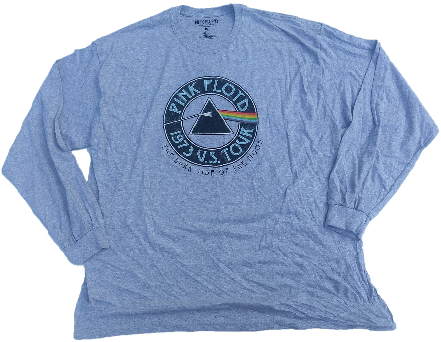 Pink Floyd 1973 U.S. Tour The Dark Side of the Moon Long Sleeve T-Shirt (Grey)