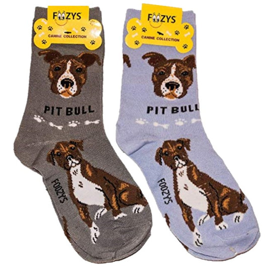 Pit Bull Foozys Canine Dog Crew Socks
