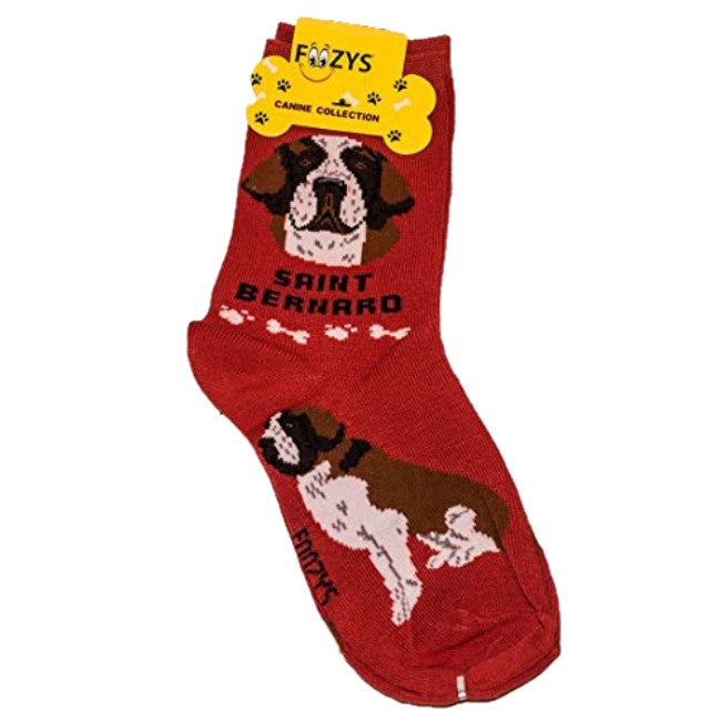 Saint Bernard Foozys Canine Dog Crew Socks