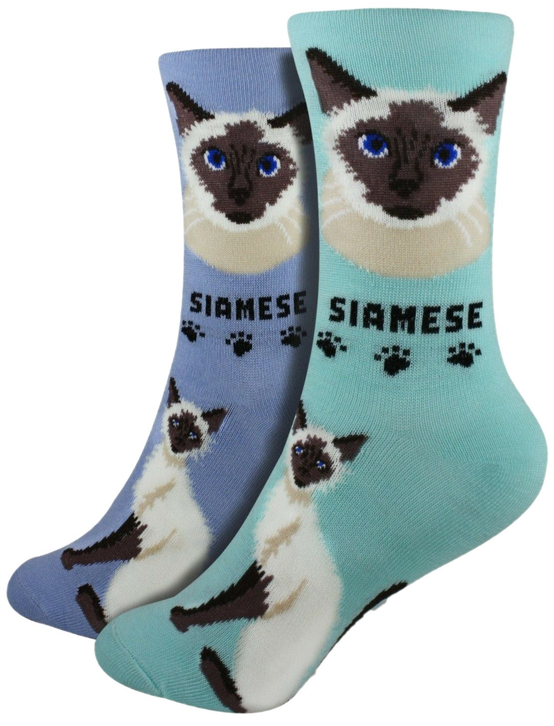 Siamese Foozys Feline Cat Crew Socks