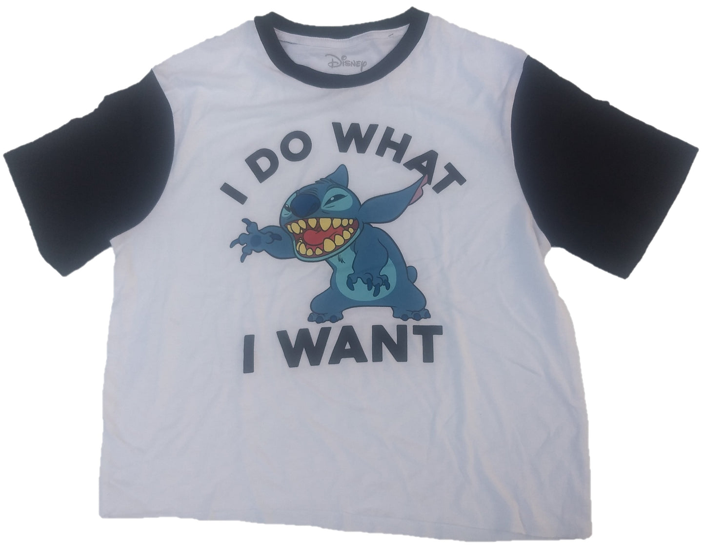 Stitch I Do What I Want Crop Top Junions Womens T-Shirt