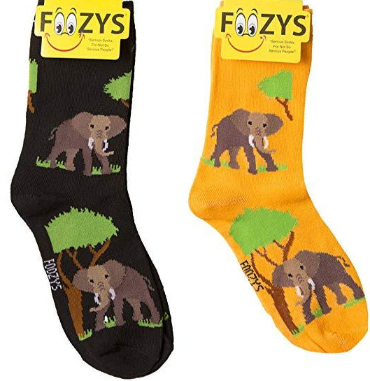African Elephant Foozys Womens Crew Socks