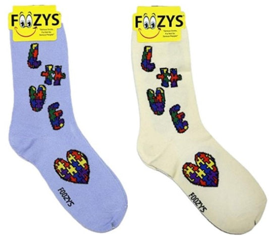 Autism Awareness Foozys Womens Crew Socks