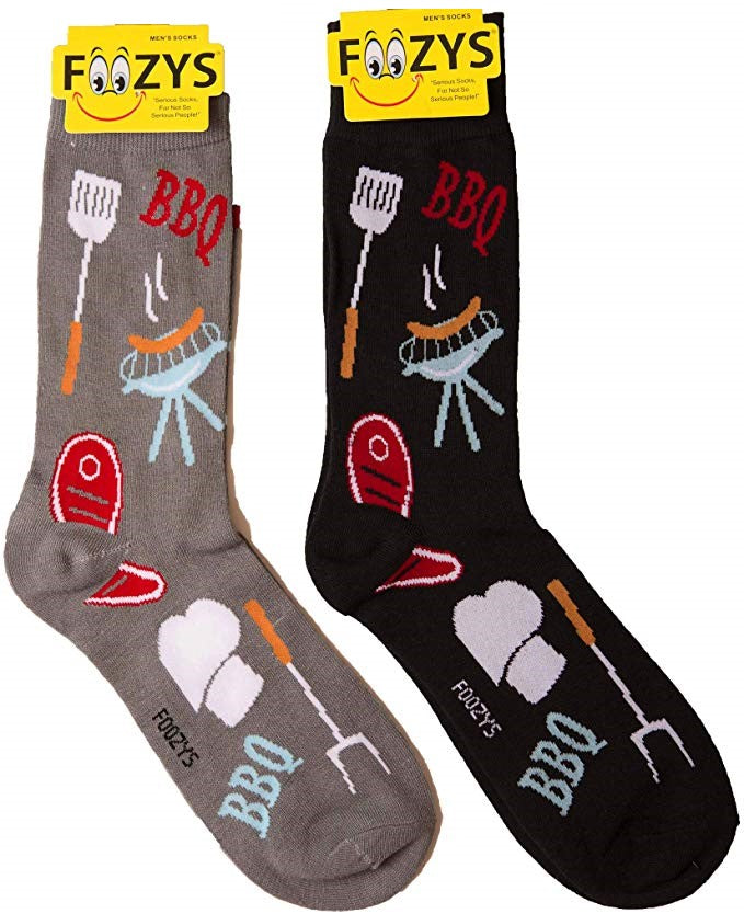 Barbeque BBQ Cookout Foozys Men's Crew Socks