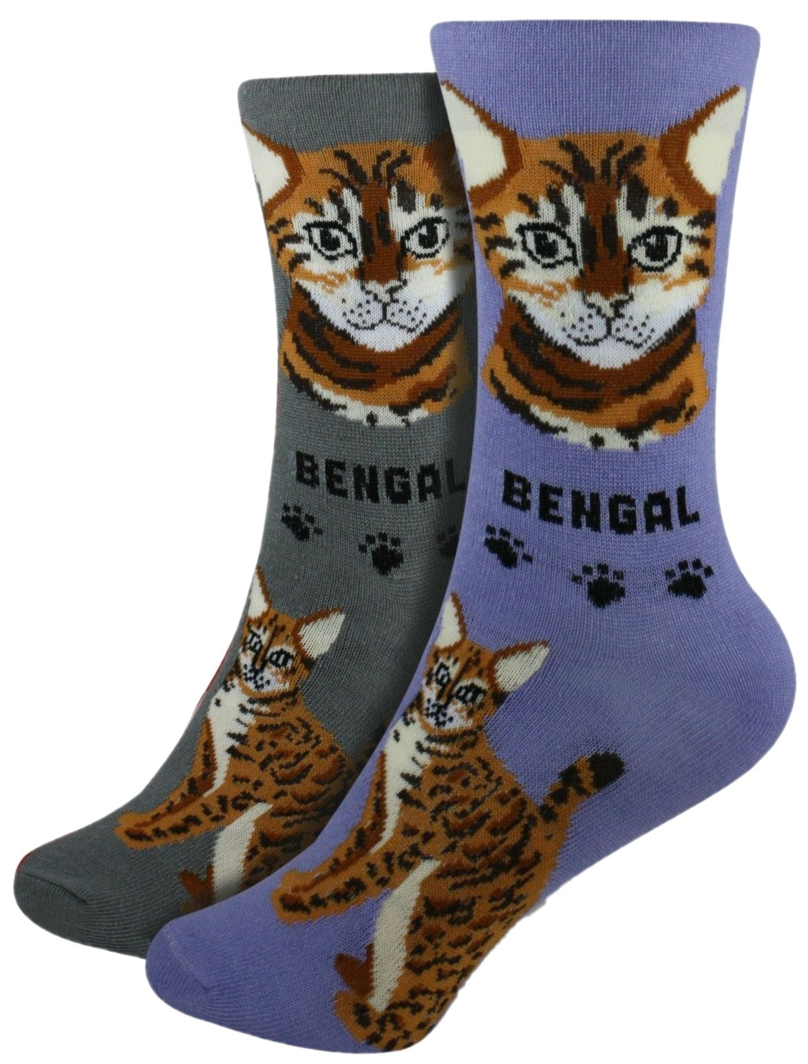 Bengal Foozys Feline Cat Crew Socks