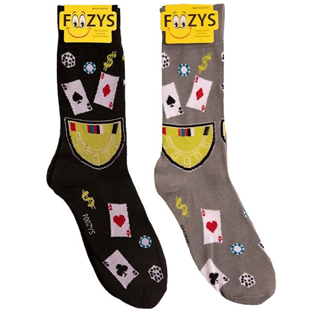 Casino Poker Dice Foozys Men's Crew Socks