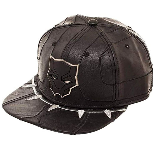 Marvel Black Panther Suit Up Raised Faux Leather Snapback Hat Cap