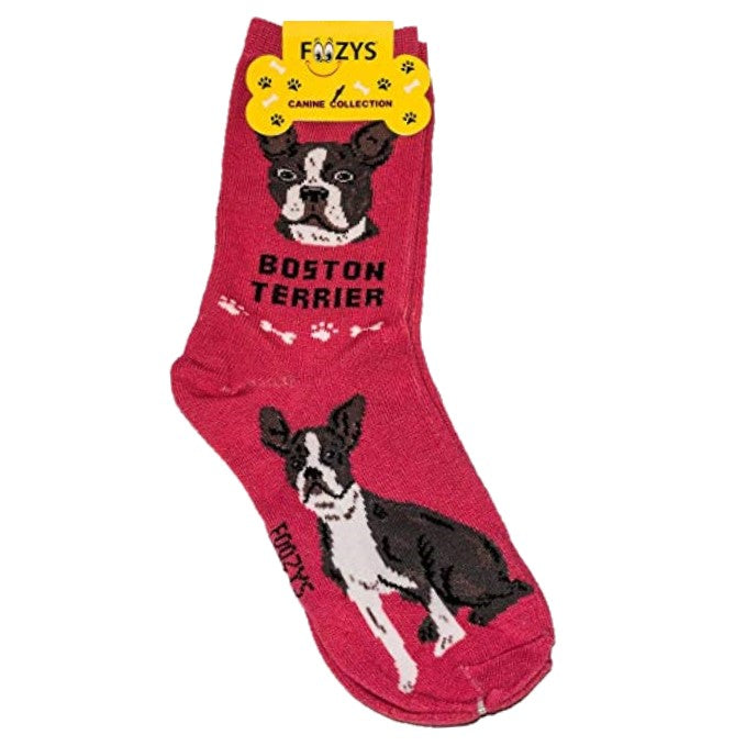 Boston Terrier Foozys Canine Dog Crew Socks