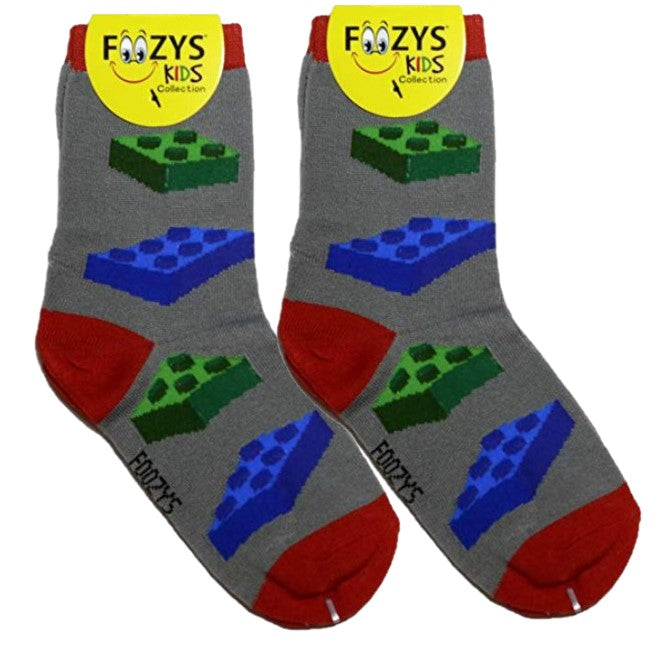 Lego Blocks Foozys Boys Kids Crew Socks