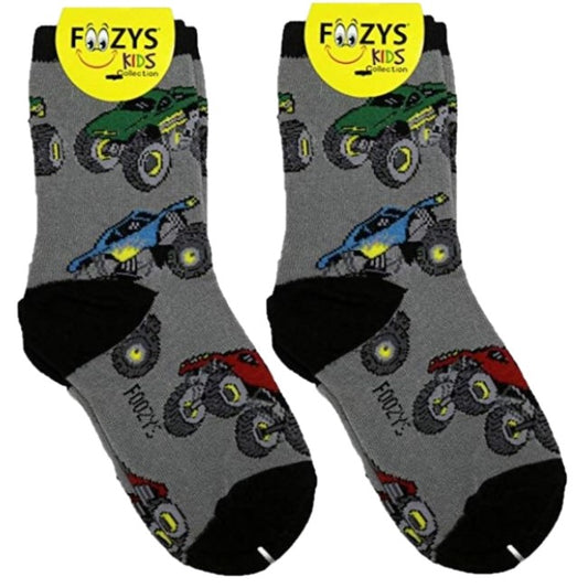 Monster Trucks Foozys Boys Kids Crew Socks