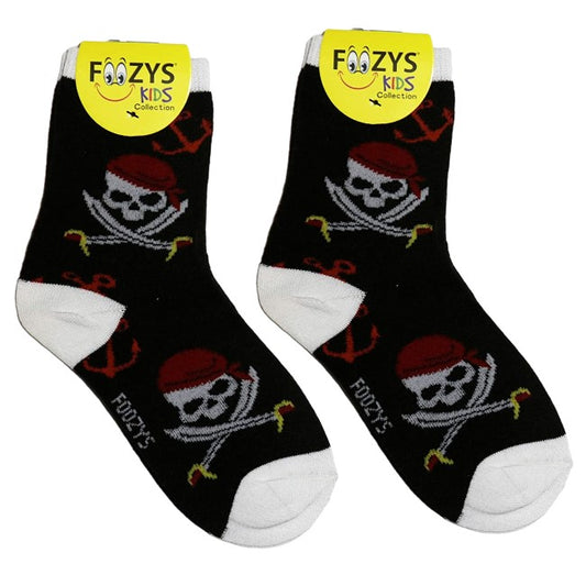 Pirates Skull & Swords Foozys Boys Kids Crew Socks