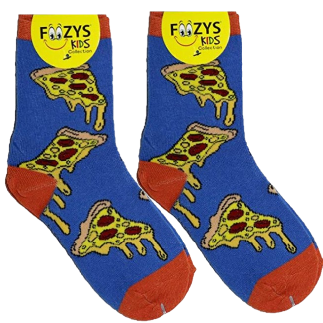 Pepperoni Pizza Slice Foozys Boys Kids Crew Socks