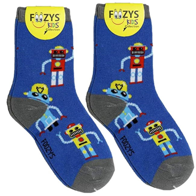 Robots Foozys Boys Kids Crew Socks