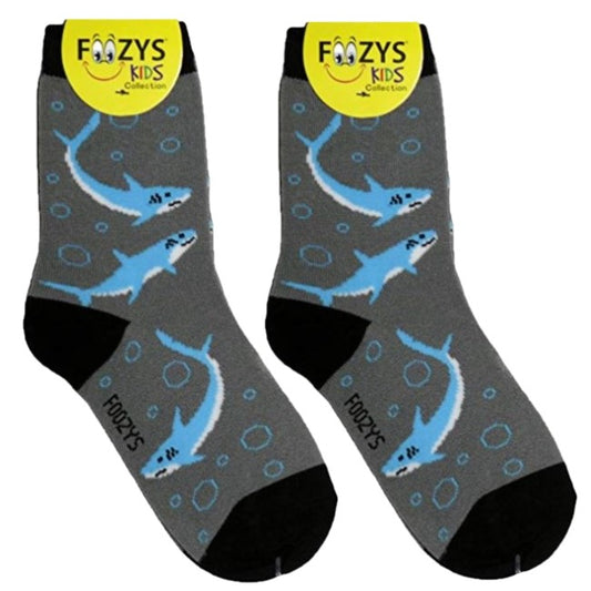 Sharks Foozys Boys Kids Crew Socks