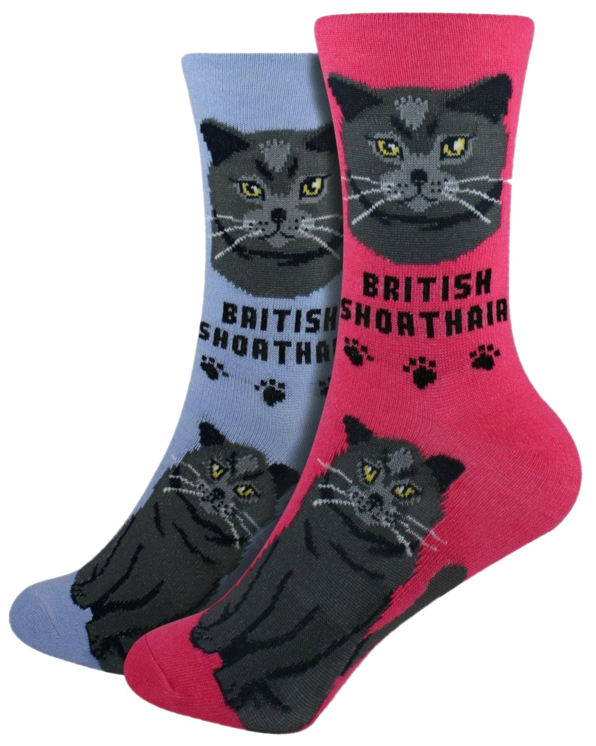 British Shorthair Foozys Feline Cat Crew Socks