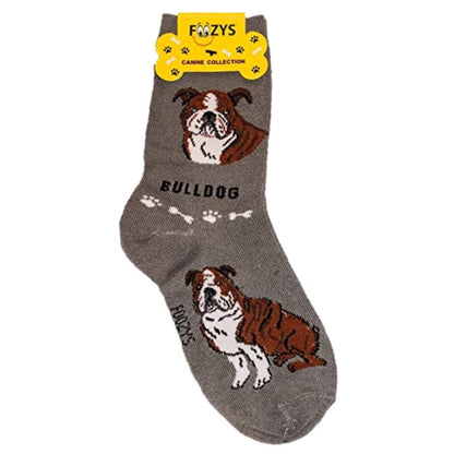 Bulldog Foozys Canine Dog Crew Socks